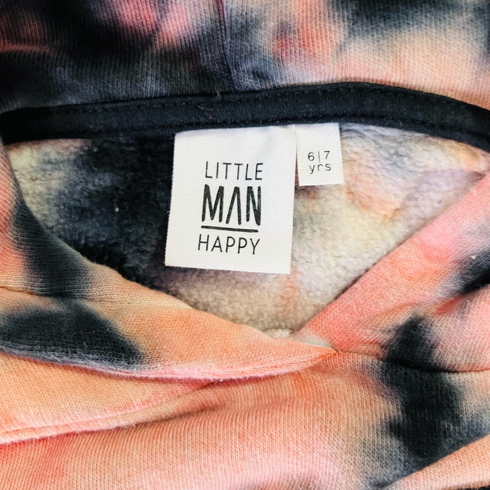 Tie-Dye Kids Hoodie - Black and Pink - Picture 3 of 3